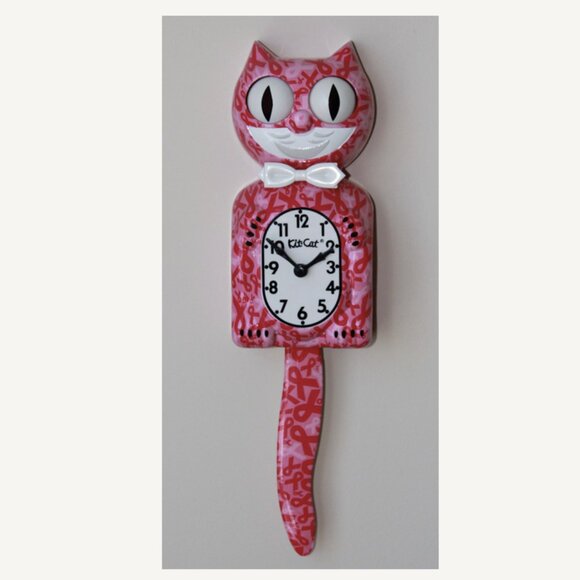 Exotic Pet Collection Pink Ribbon Kit-Cat Klock - Picture 1 of 2